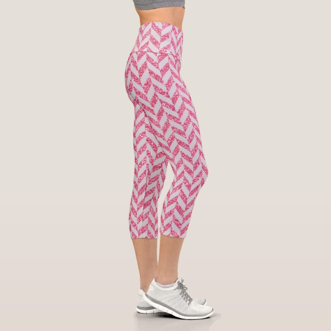 Pink Herringbone Capri Leggings (Rechts)