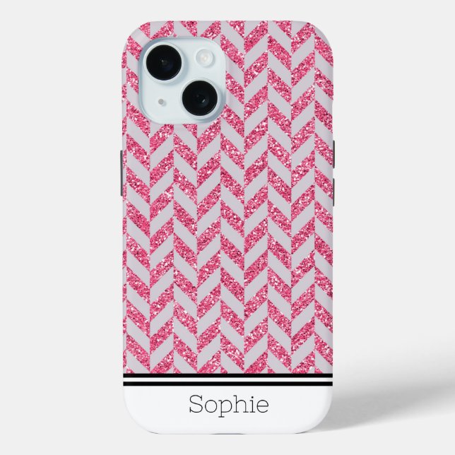 Pink Herringbone Custom Samsung Case-Mate iPhone Hülle (Rückseite)