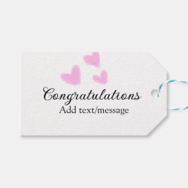 Pink Herzlichen Glückwunsch Abschluss Aquarell Geschenkanhänger