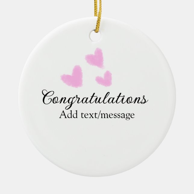 Pink Herzlichen Glückwunsch Abschluss Aquarell Keramik Ornament (Vorne)