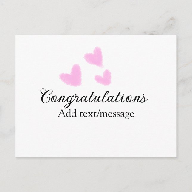 Pink Herzlichen Glückwunsch Abschluss Aquarell Postkarte (Vorderseite)