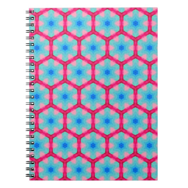 Pink Hexagon-Muster-Notebook Notizblock (Vorderseite)