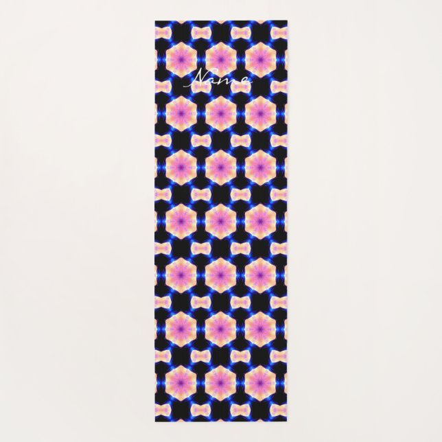 Pink Hexagon Muster Thunder_Cove Yogamatte (Rückseite)