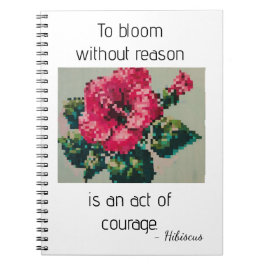 Pink Hibiscus in Gentle Pixels Notizblock