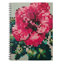 Pink Hibiscus in Soft Pixel Colors Notizblock