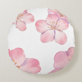 Pink hibiscus rundes kissen