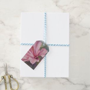 PINK HIBISKEN BLUME GIFT TAGS GESCHENKANHÄNGER