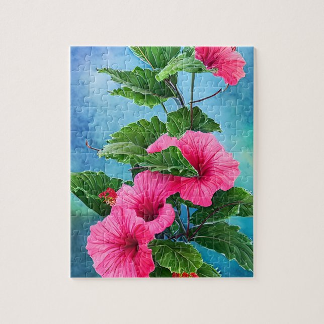 Pink Hibiskus Jigsaw Puzzle (Vertikal)