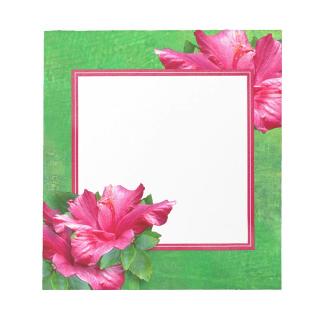 Pink Hibiskus Lei Notepad Notizblock (Vorderseite)