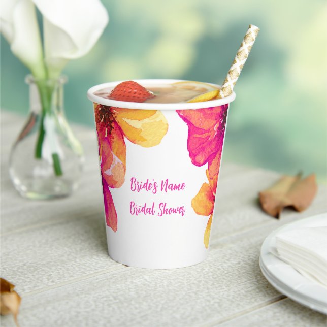 Pink Hibiskus Paper Cup Pappbecher (In Situ)