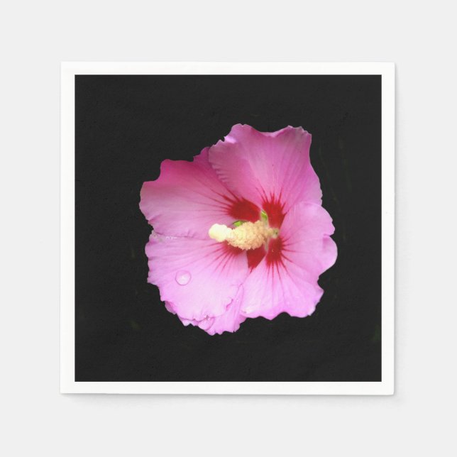 Pink Hibiskus Paper Napkins Serviette (Vorderseite)