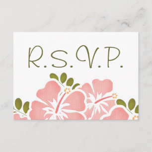 PINK HIBISKUS UAWG WEDING-ANTWORTKARTEN RSVP KARTE