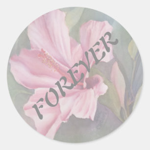 PINK HIBISKUS WEDING STICKERS