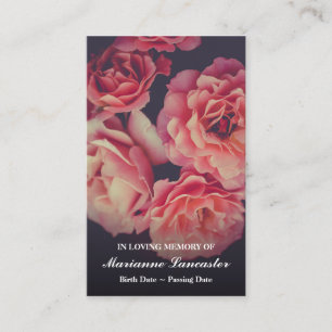 Pink Hidrangea   Gedenkkarten für Beerdigung Visitenkarte