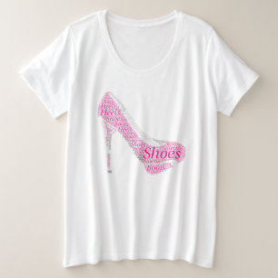 Pink High Heel Designer Schuhe Große Größe T-Shirt