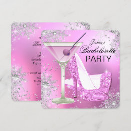 Pink High Heel Schuhe Junggeselinnen-Abschied Einl Einladung