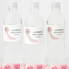 Pink High Heels Bridal Shower Wasserflaschenetikett