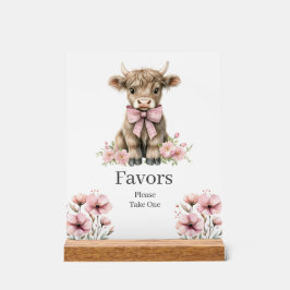 Pink Highland Cow Geburtstagsfavoriten Zeichen Acrylschild