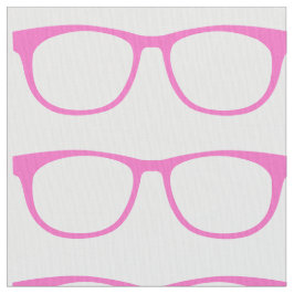 Pink Hipster Geek Glasses Fabric Stoff