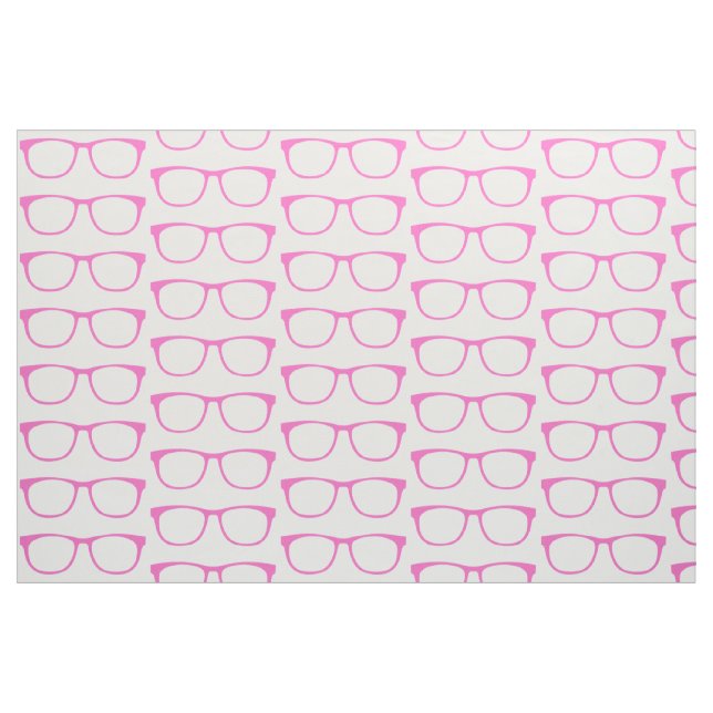 Pink Hipster Geek Glasses Fabric Stoff (Fat Quarter (45,7 x 55,9 cm))