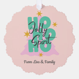 Pink Ho Ho Weihnachten Custom Ornament Card