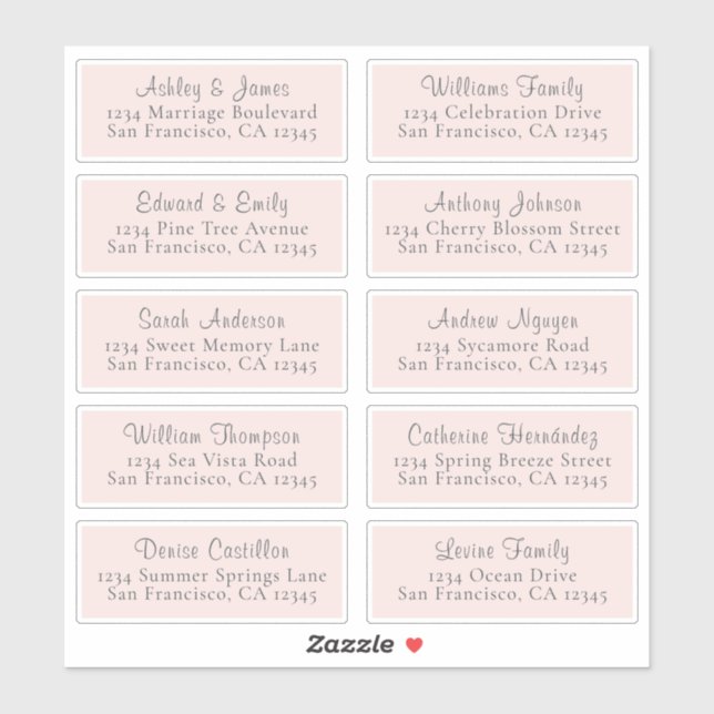 Pink-Hochzeitshilfegabellen Aufkleber (Blatt)