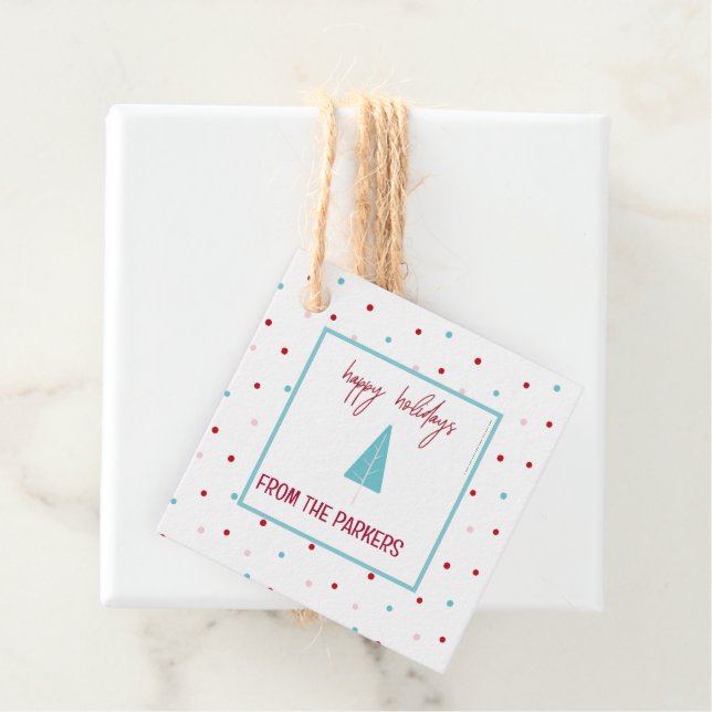 Pink Holiday Favor Tags Geschenkanhänger (Beispiel)