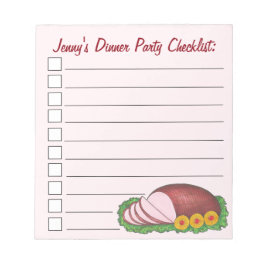 Pink Holiday Ham Weihnachts Ostern Abendessen Part Notizblock