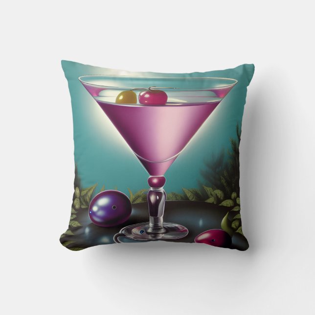 Pink Holiday Martini Kissen (Vorderseite)