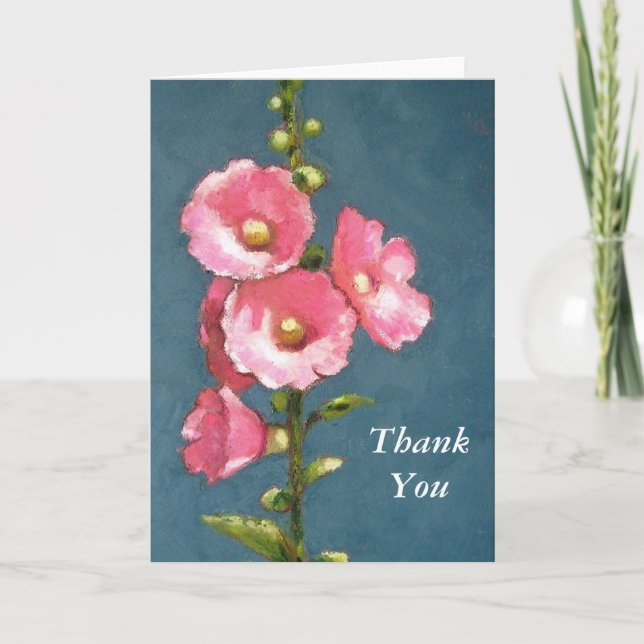 PINK HOLLYHOCKS, danke (Vorderseite)