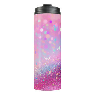 Pink Holographic Glitzer Thermal Tumbler 12oz Thermosbecher