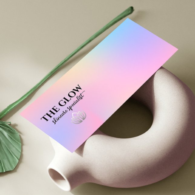 Pink Holographic Iridescent Esthetician Mini Visitenkarte (Pink Holographic Iridescent Esthetician Mini Business Card)