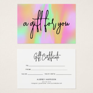 Pink Holographic Script-Geschenkgutschein