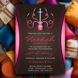 Pink Hookah-Party Einladung