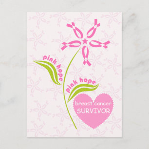 Pink Hope Breast Cancer Awareness Survivor Postkarte