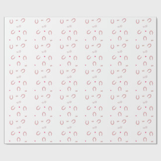 Pink Horse Girl Horseshoe Pattern Gift Geschenkpapier