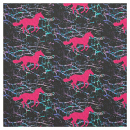Pink Horse Hologram Fabric Stoff