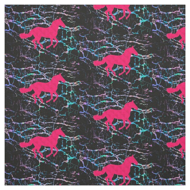 Pink Horse Hologram Fabric Stoff (Muster)