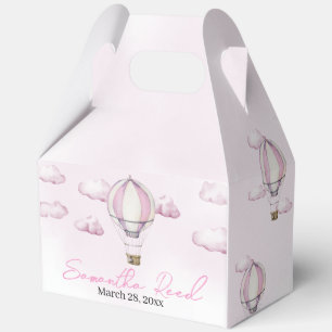 Pink Hot Air Ballon Baby Dusche Gefallen Box Geschenkschachtel