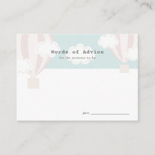 Pink Hot Air Ballon Babyduschkarte Begleitkarte