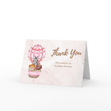 Pink Hot Air Ballon Danke Baby Showcard
