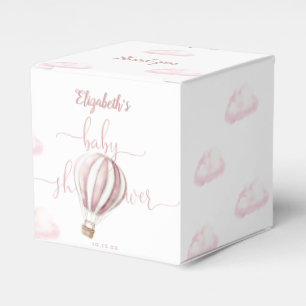 Pink Hot Air Ballon Girl Babydusche Danke Geschenkschachtel