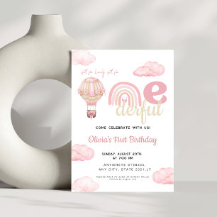 Pink Hot Air Ballon ist nicht ihr Geburtstag Einladung