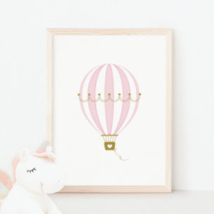 Pink Hot Air Ballon Kinderzimmer & Kids Room Poste Poster