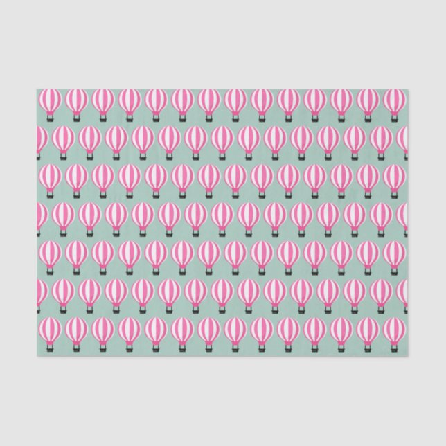 Pink Hot Air Ballon Paris Theme Tissue Paper Seidenpapier (Vorderseite)