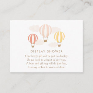 Pink Hot Air Balloons Display Dusche Umschließwage Begleitkarte