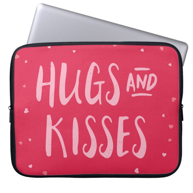 Pink Hugs und Kisses | Herz | Valentinstag Laptopschutzhülle (Vorderseite)