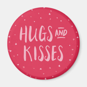 Pink Hugs und Kisses   Herz   Valentinstag Magnet