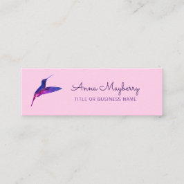 Pink Hummingbird Mini Business Card Mini Visitenkarte