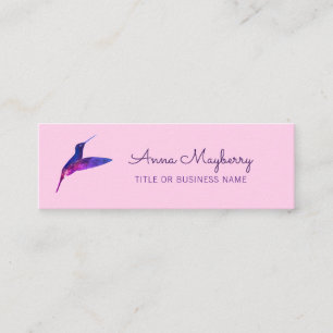 Pink Hummingbird Mini Business Card Mini Visitenkarte